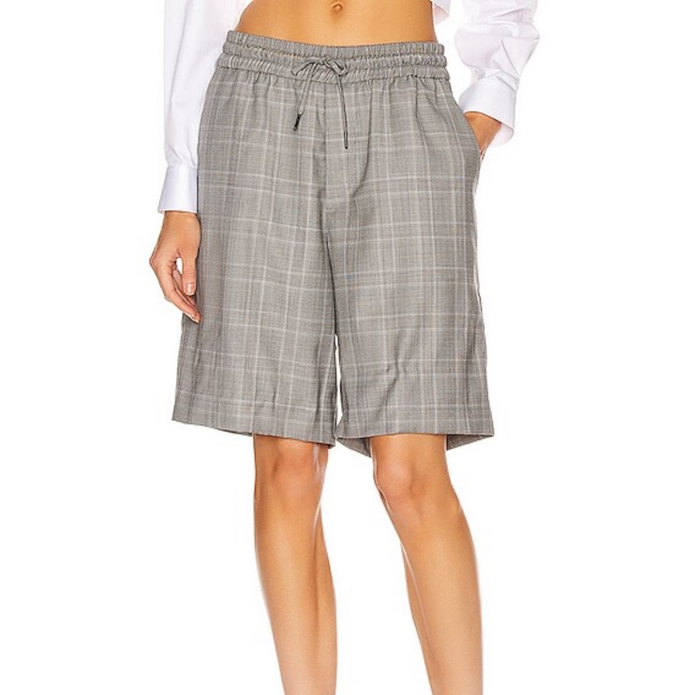 R13 Gray Plaid Baggy Short medium